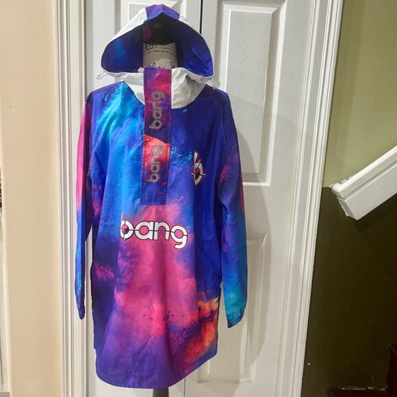 HOT PINK BLUE TIE DYE WINTERBREAKER COAT BANG ENERGY REVOLUTION SIZE M/L - Picture 10 of 16